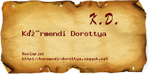 Körmendi Dorottya névjegykártya